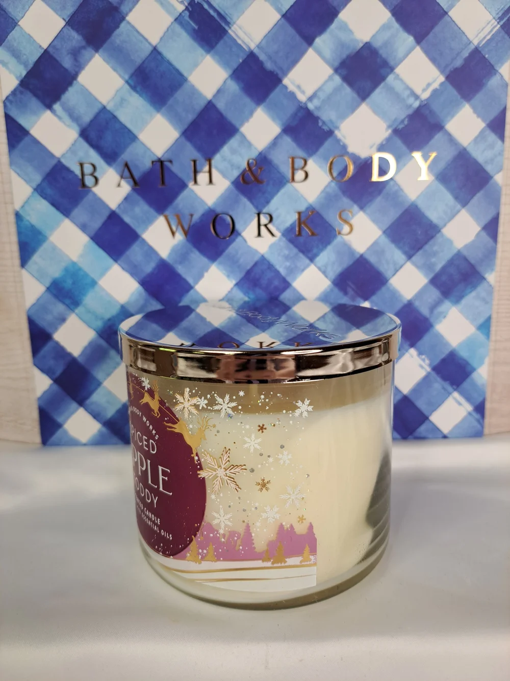 Bath & Body Works 'SPICED APPLE TODDY' Scented 3-Wick Candle in Luminous Wrap - Picture 6 of 14